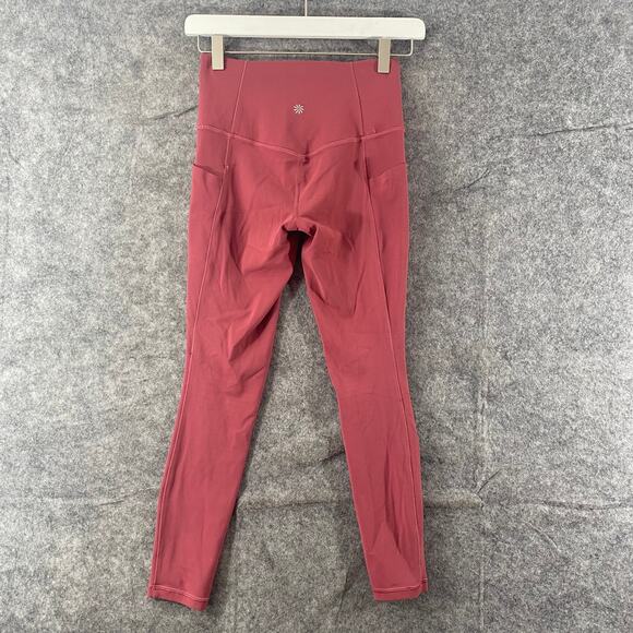 Athleta Leggings XS Petite Victorian Berry Salutation Stash Pocket Tight Workout - Picture 4 of 16